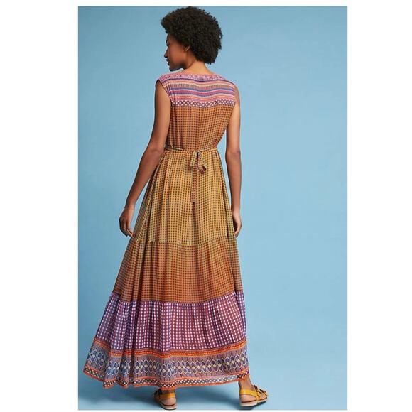 Anthropologie Aelyn Embroidered Maxi Dress by TANVI KEDIA Sz 4 - Picture 13 of 14